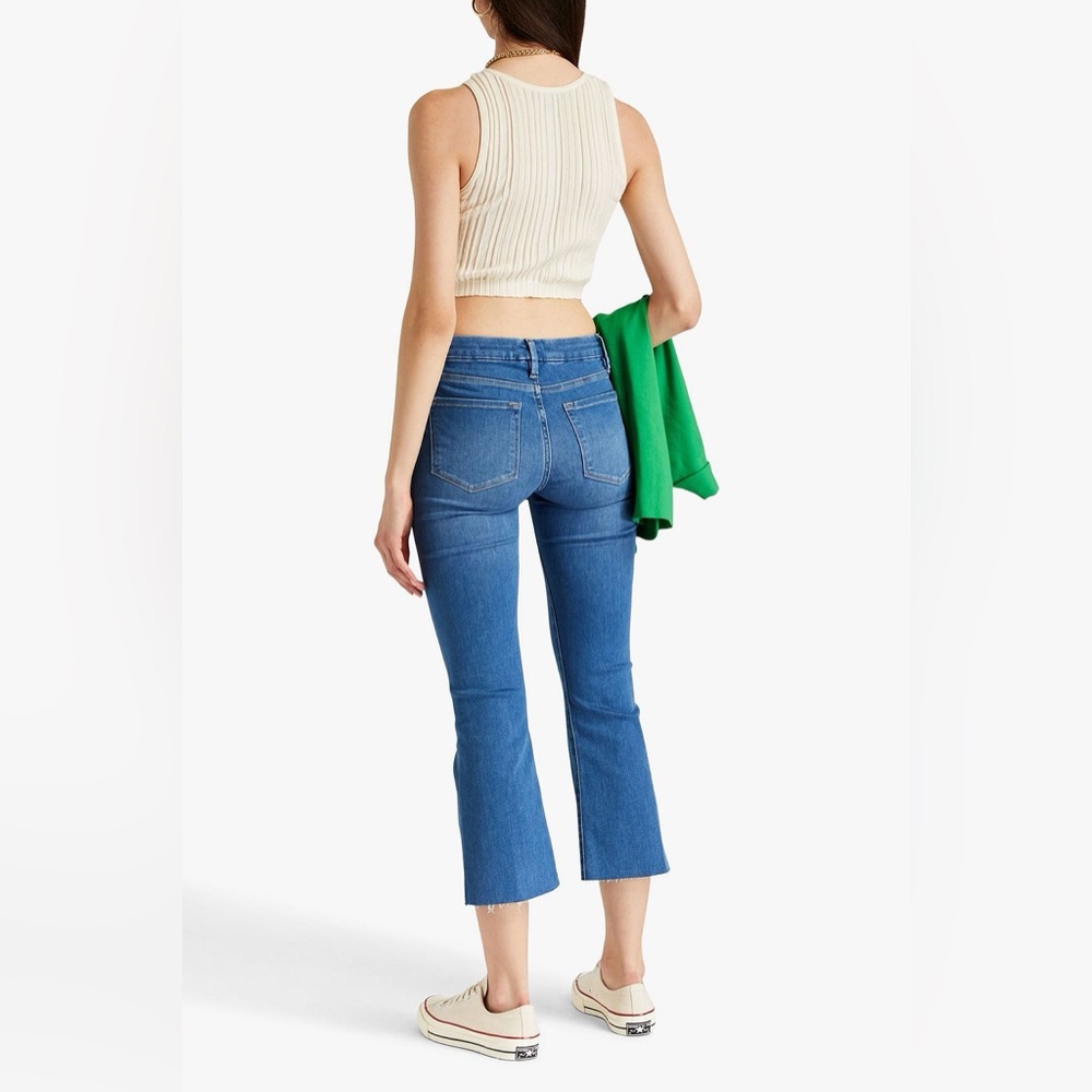 FRAME Denim Jeans Le Crop Mini boot Bootcut Raw hem Size 32 - Picture 2 of 11